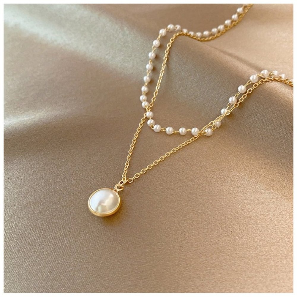 Luxury Pearl Double Necklace - Picture 3 of 7